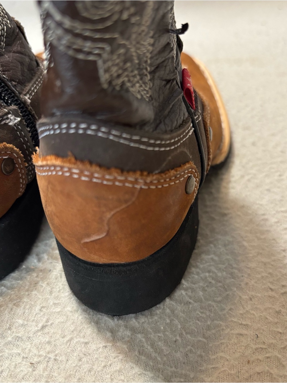Dalton western leather cowboy boots made in MX side zipper toddler USA 6 - MX 13 - Picture 5 of 10